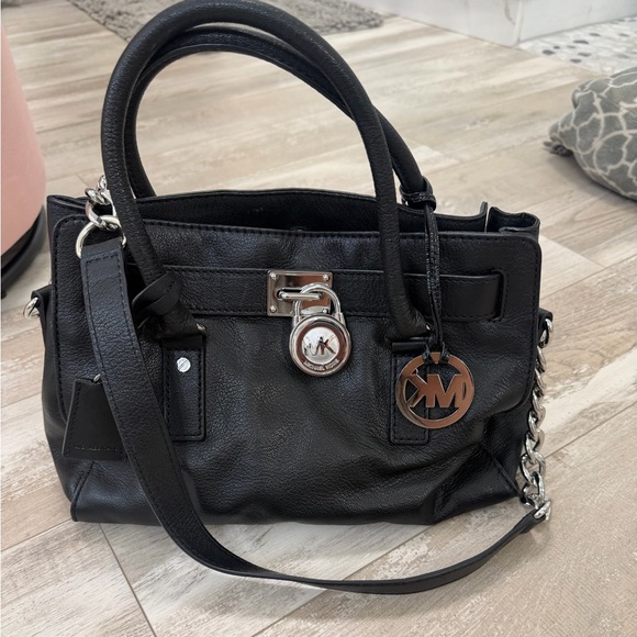 Michael Kors Black Hamilton Bag with Silver Hardware - Picture 2 of 6